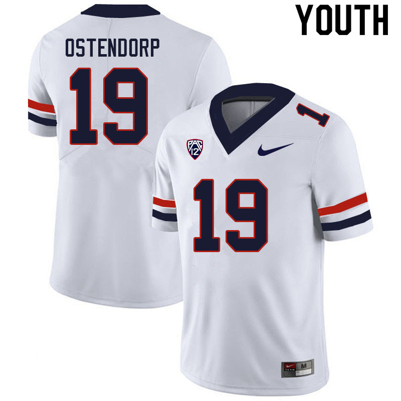 Youth #19 Kyle Ostendorp Arizona Wildcats College Football Jerseys Sale-White - Click Image to Close